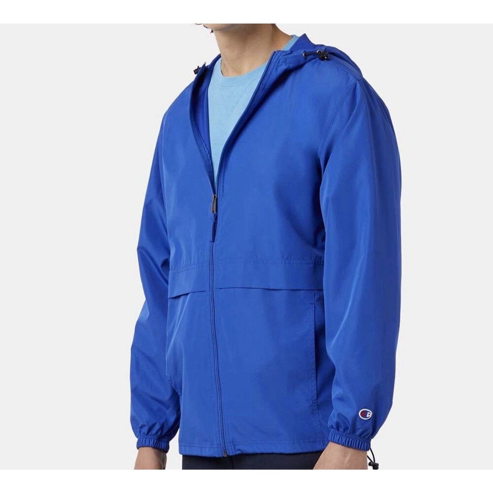 NWT Champion Mens Full-Zip Anorak Jacket Small Wind & Water Resistant CO125 Blue